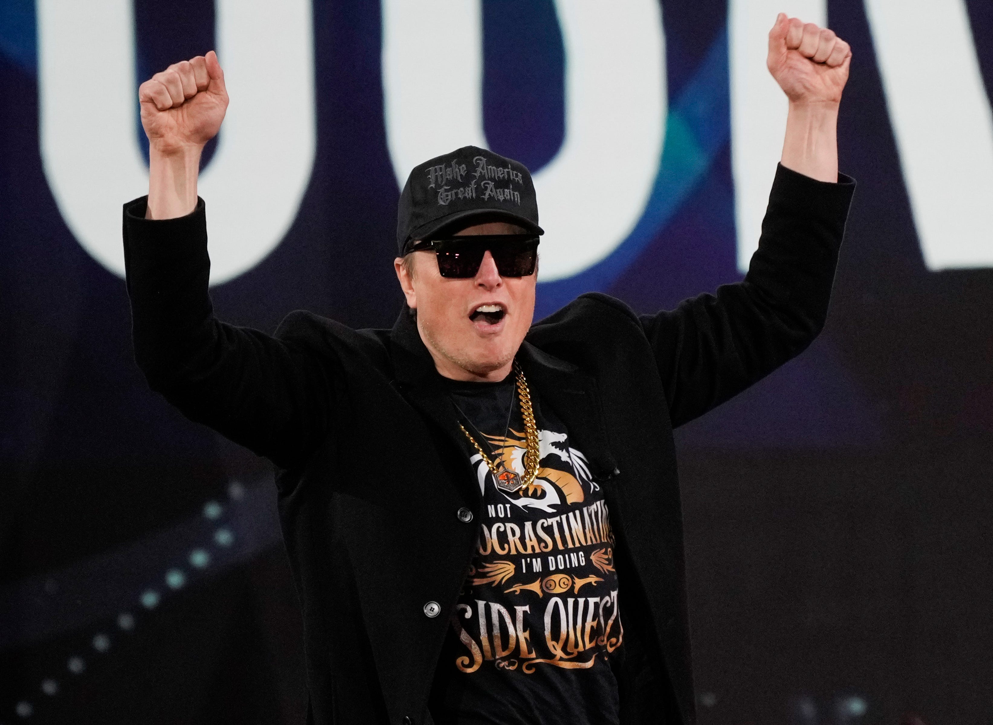 Elon Musk arrives at the 2025 Conservative Political Action Conference at the Gaylord National Resort and Convention Center in National Harbor, Md., on Feb. 20.