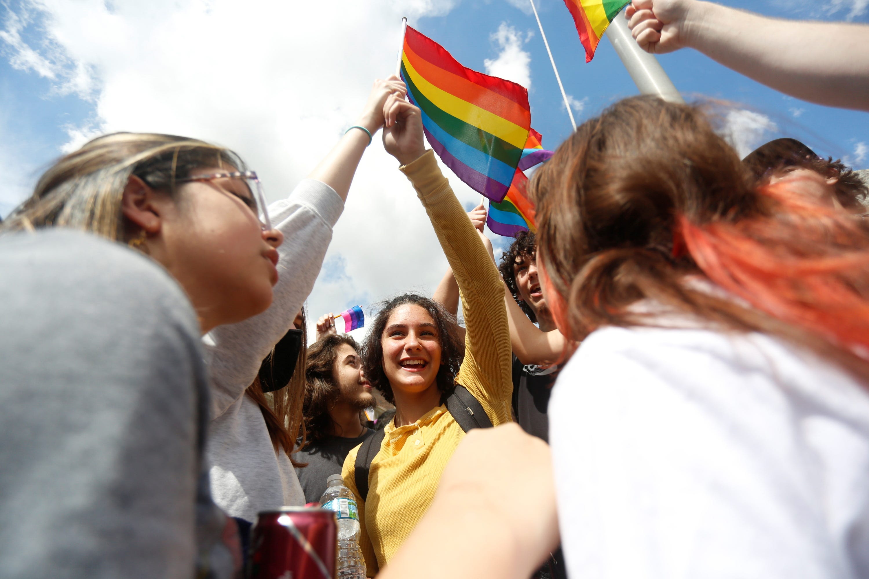 Florida students protest an anti-LGBTQ+ state bill.