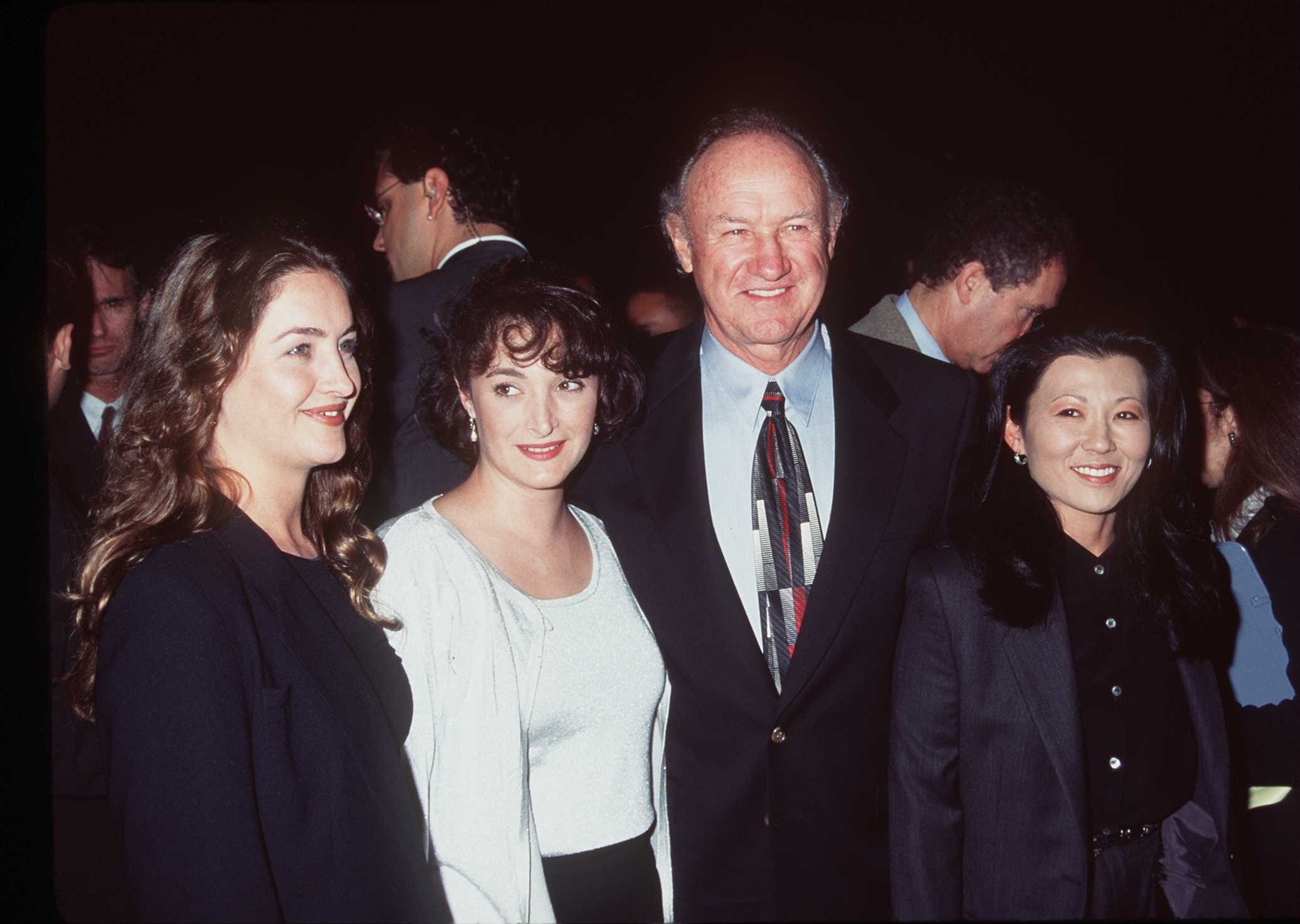 Gene Hackman, wife Betsy, along with daughters Leslie, and Elizabeth attend the premiere of "The Chamber" on Oct. 2, 1996 in Beverly Hills, Calif.