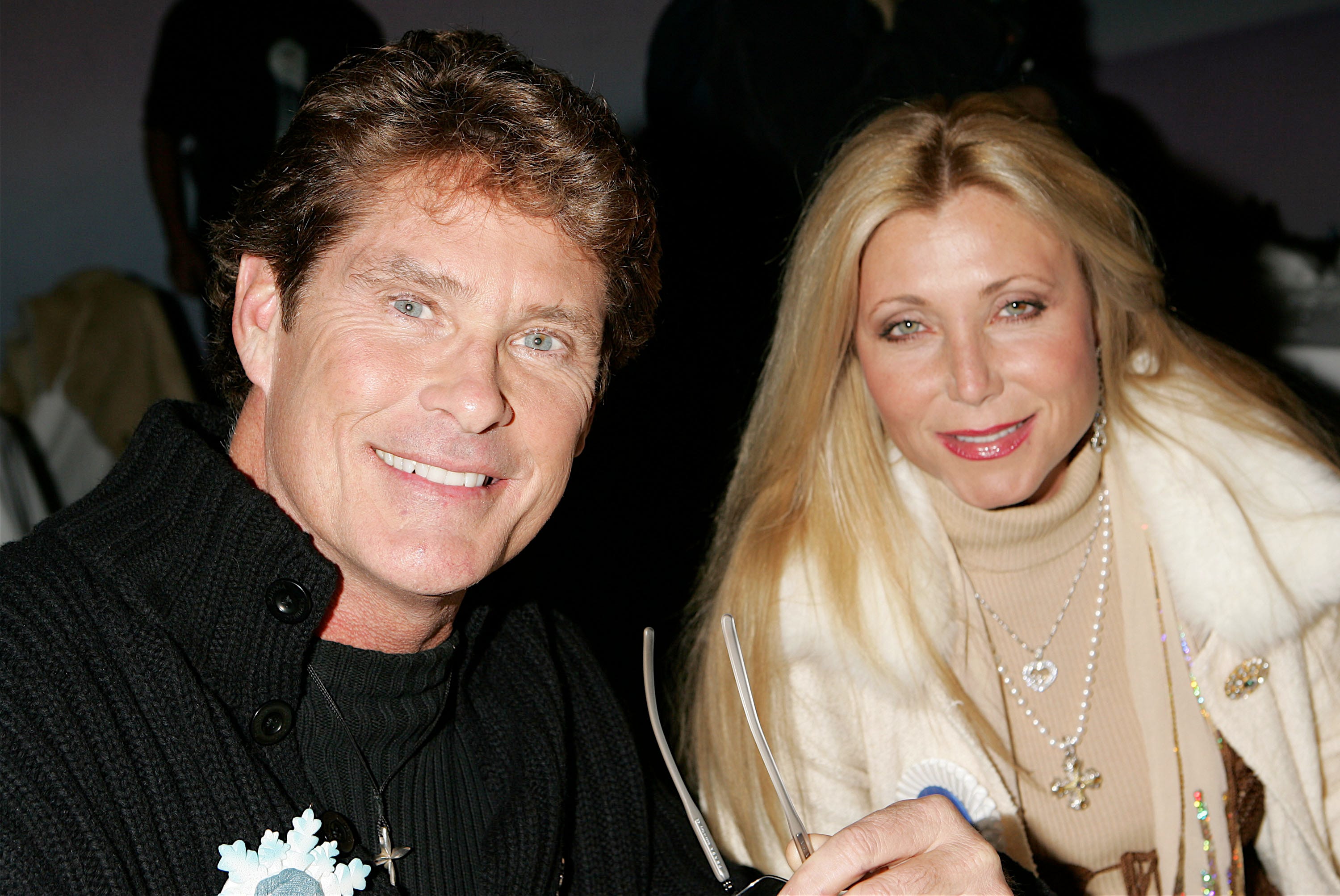 David Hasselhoff poses with Pamela Bach-Hasselhoff at the 2005 Hollywood Christmas Parade on Nov. 27, 2005.