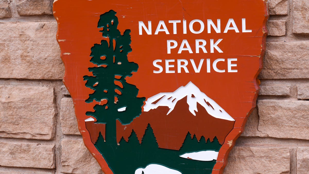 National Park Service emblem at Arches National Park.