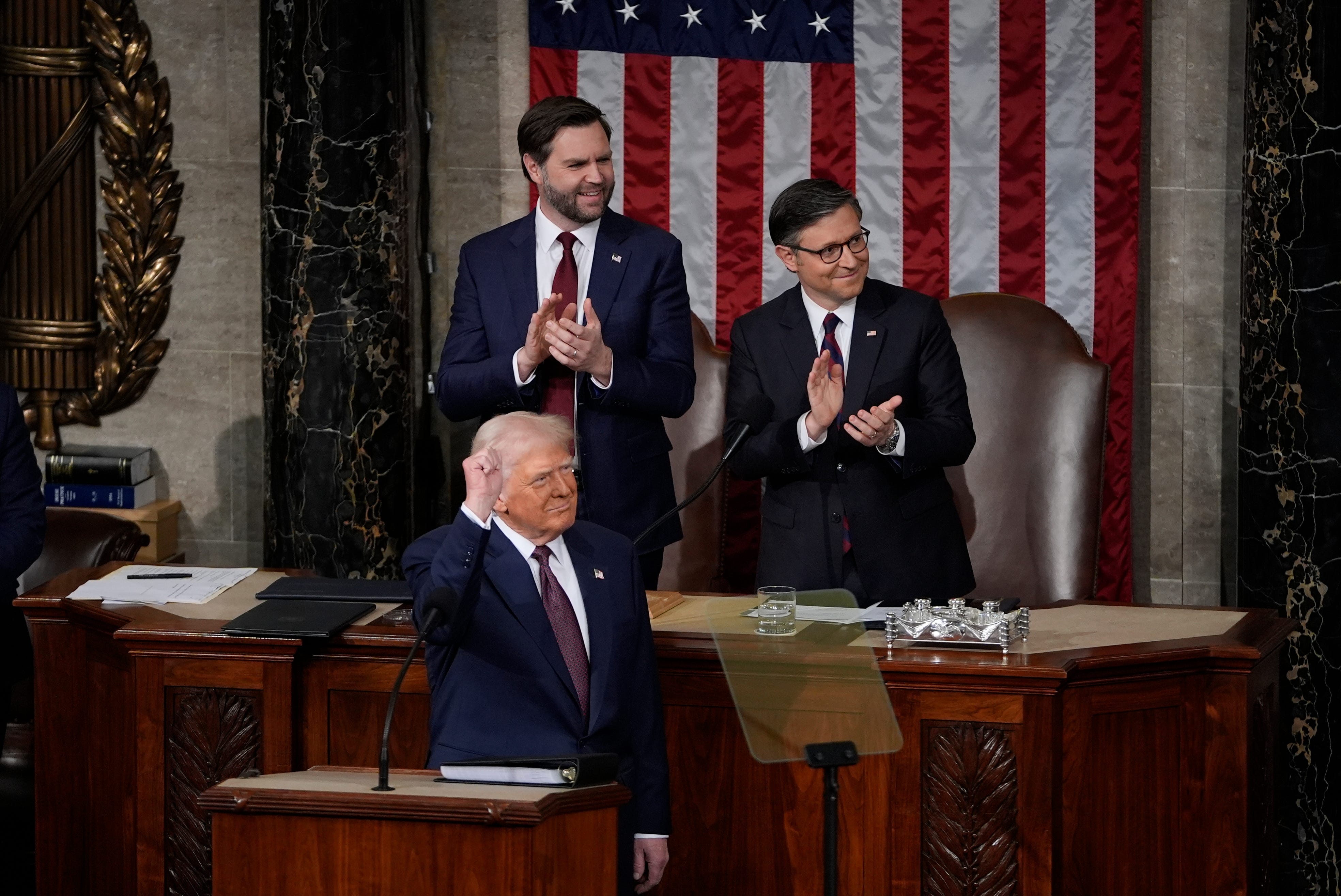 President Trump arrives to address a joint session of Congress at the U.S. Capitol in Washington, D.C., on March 4, 2025.