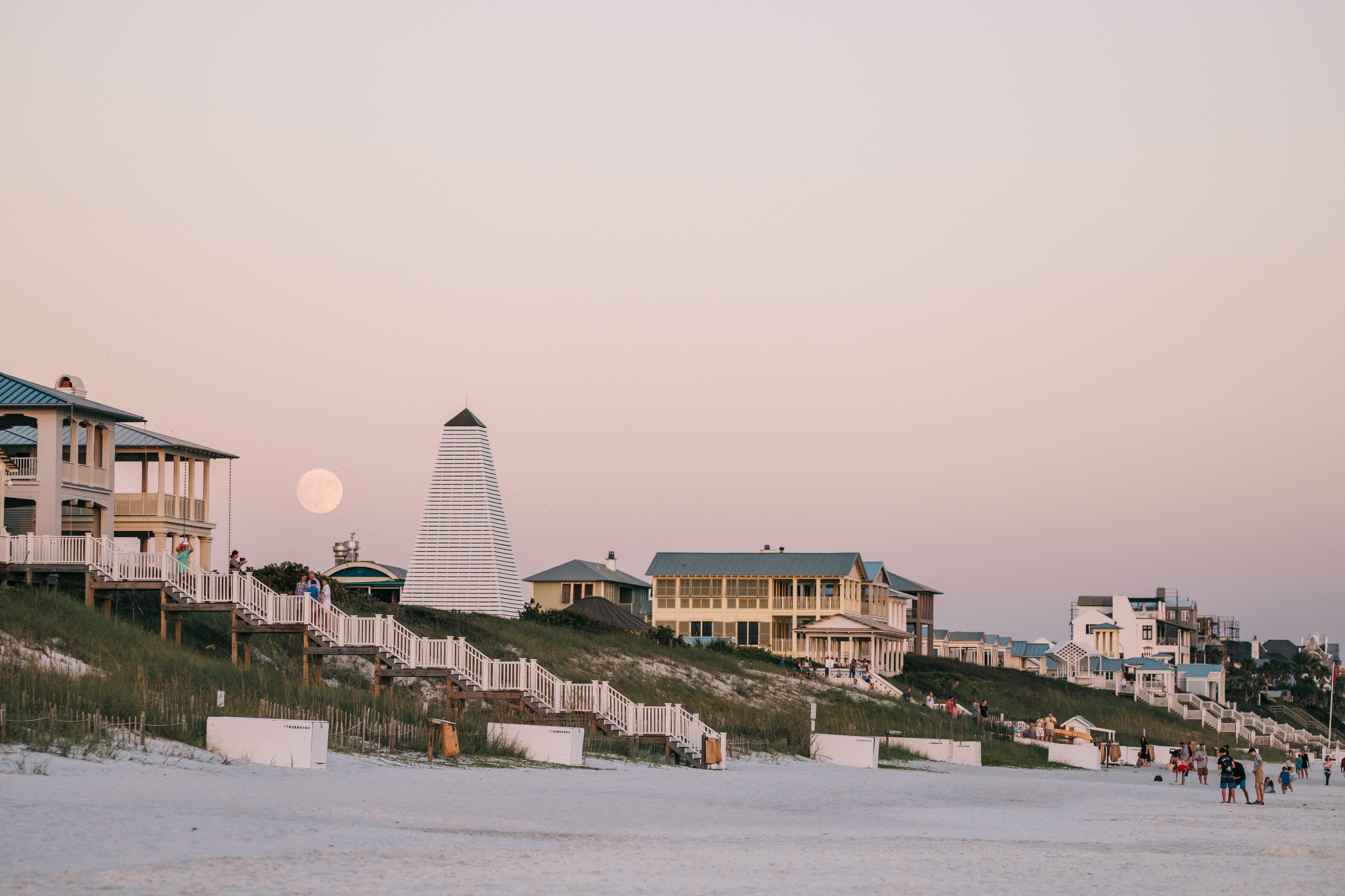 30A communities like Seaside feature white-sand beaches.