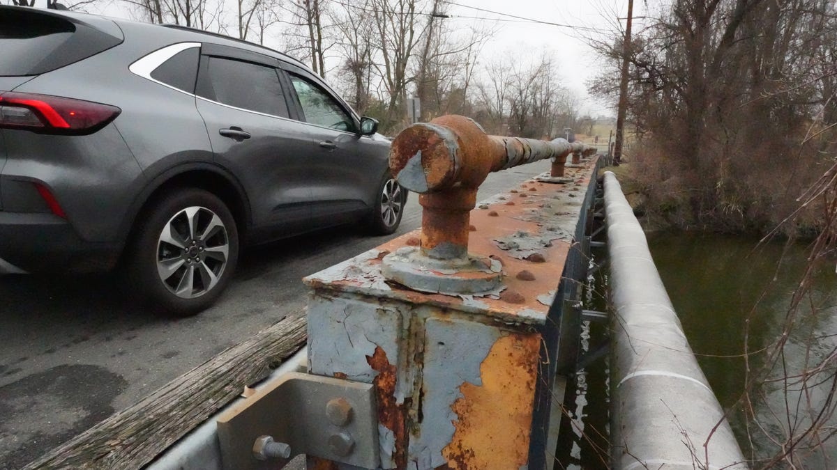 A bridge cited for being in poor condition on Gagan Rd., over the Minisceongo Creek at Haverstraw Bay Park March 20, 2025.