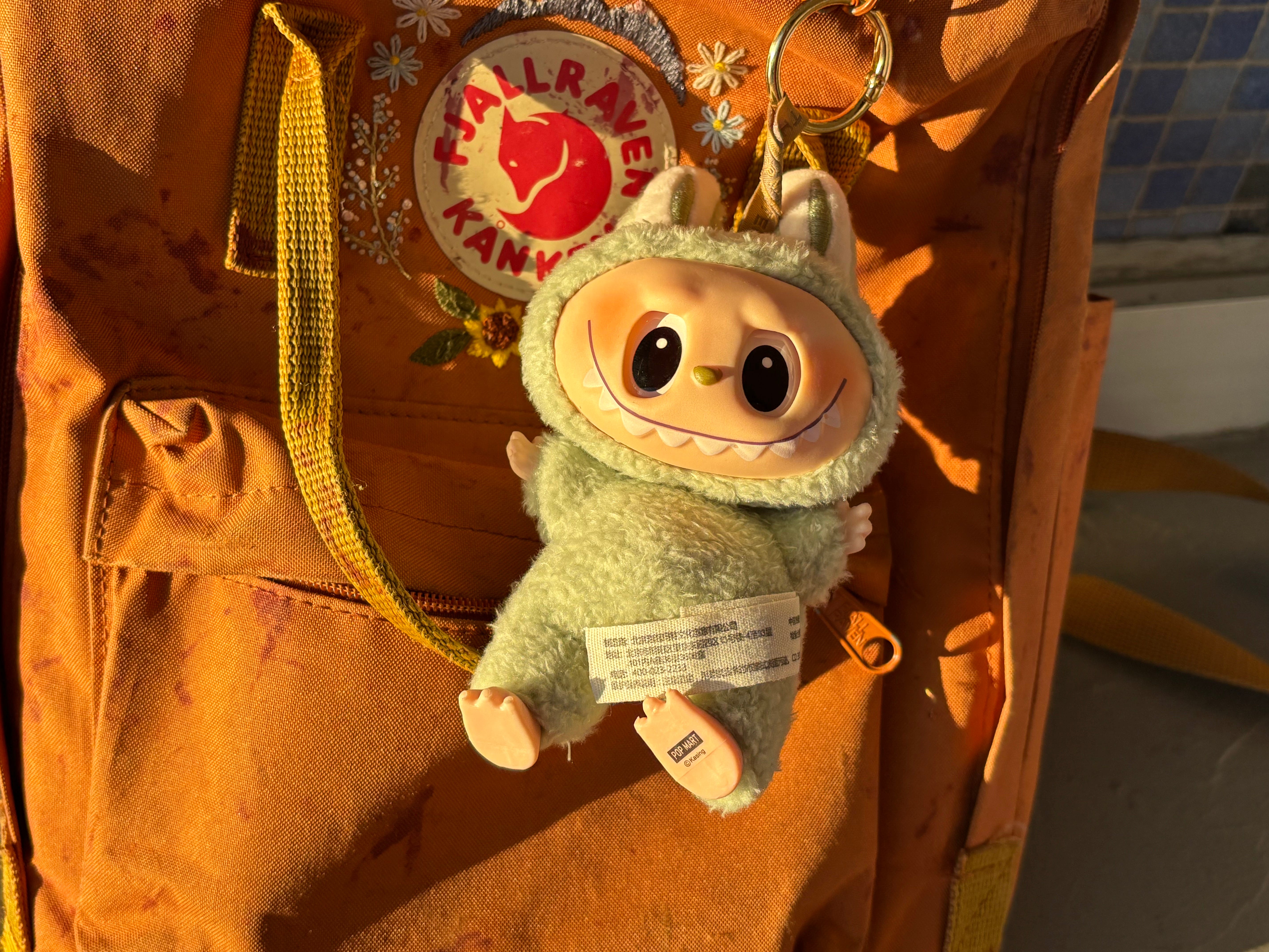 A Labubu doll purchased at Dolphin Mall in Miami, believed to be a counterfeit Labubu.