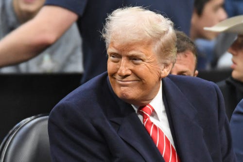 President Donald Trump during the Division I Men's Wrestling Championship held at Wells Fargo Center. Mandatory Credit