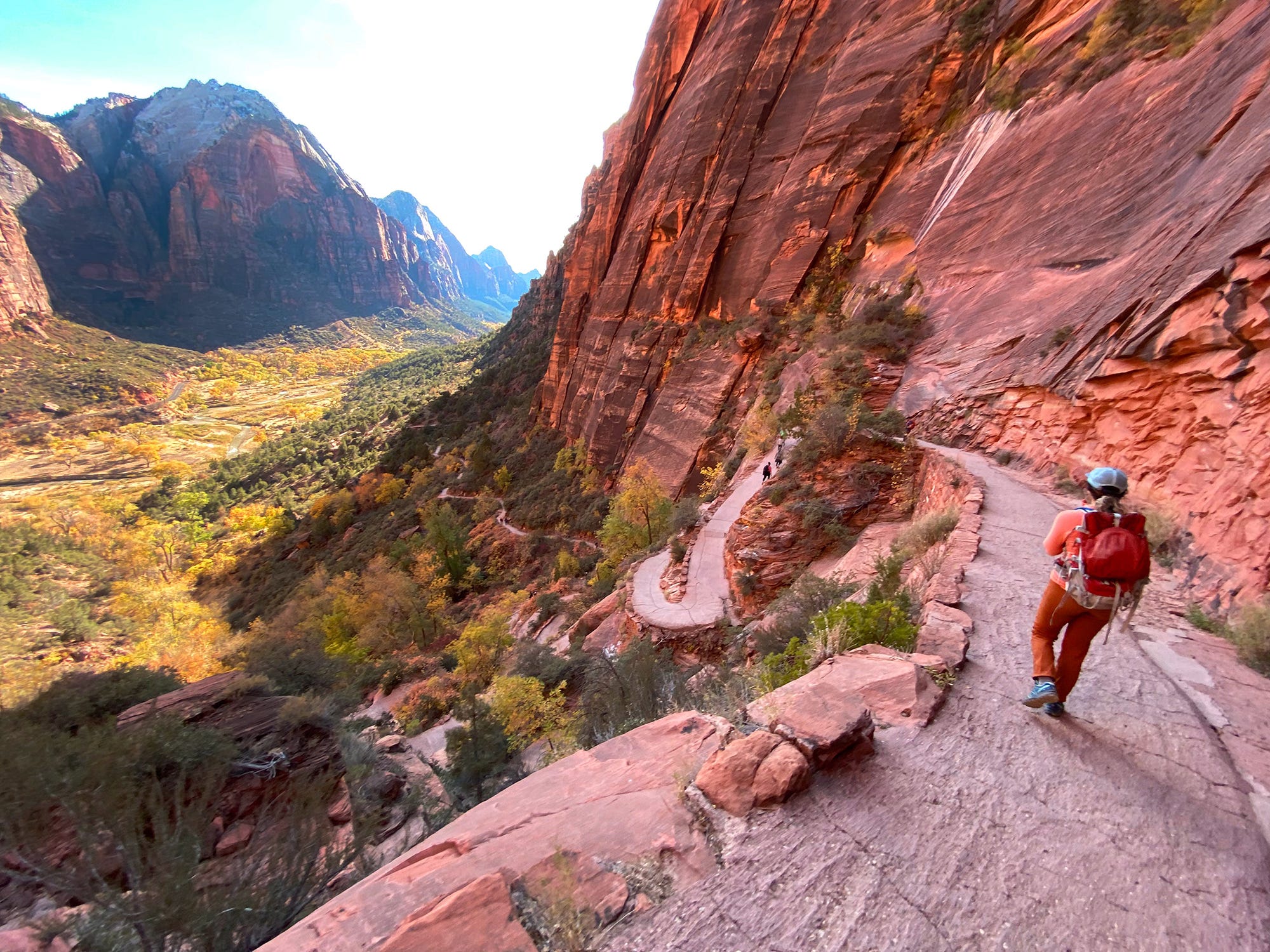 A morning hike on Zion National Park's famous Angels Landing Trail in Utah.