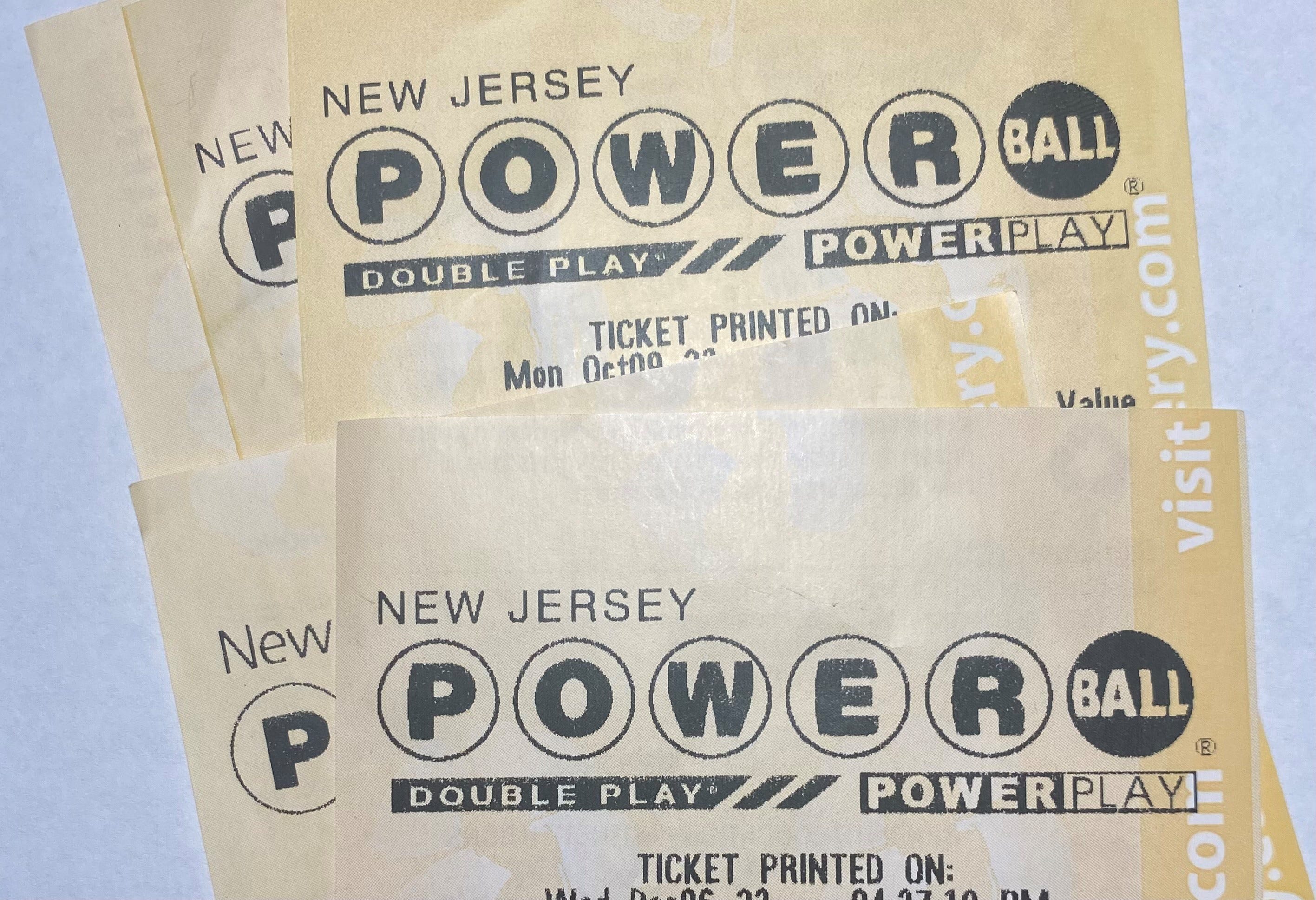 Powerball tickets in New Jersey.