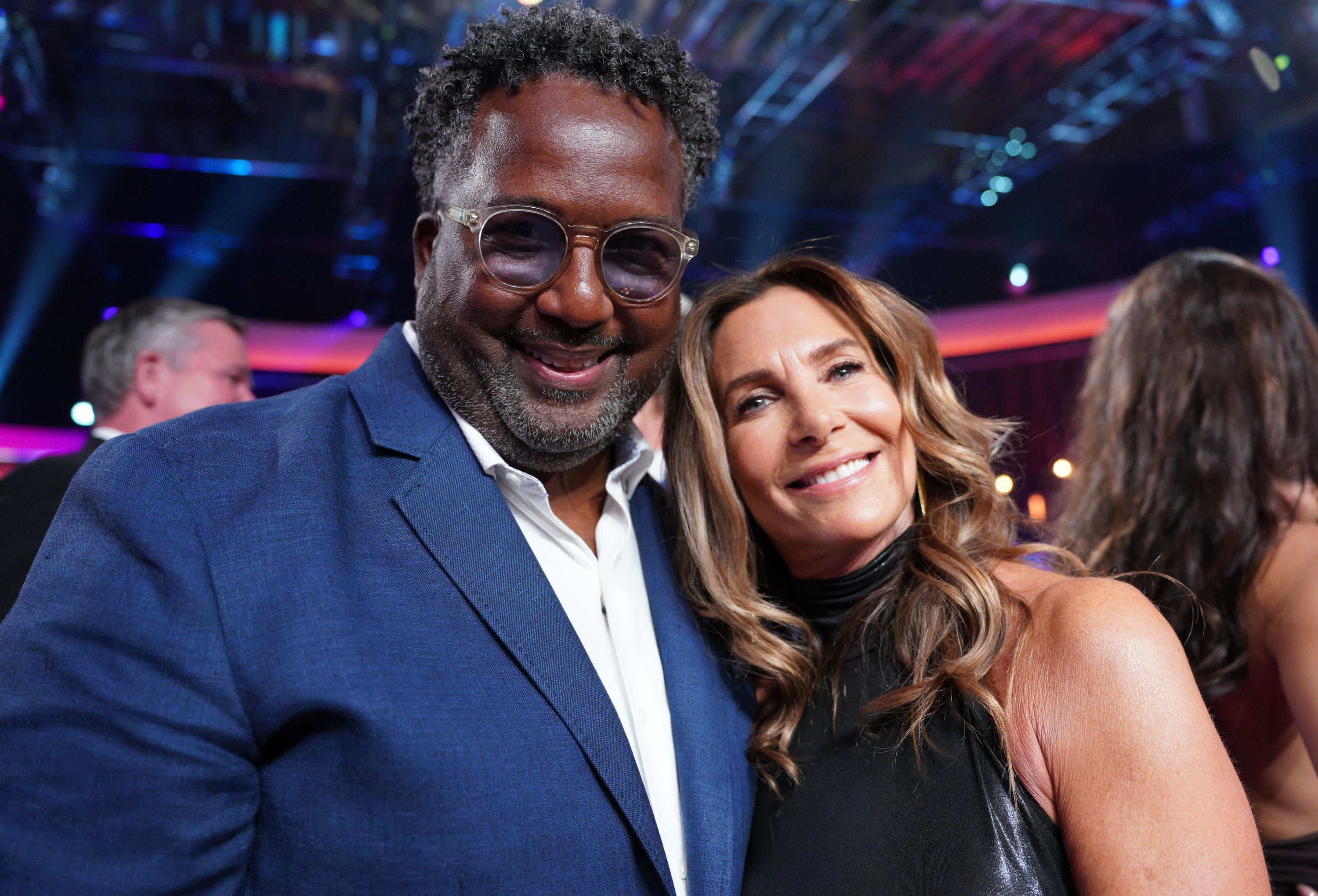 Gary Levinston, left, and Leslie Fhima, right, are confirmed as the first "Golden" cast members to enter "Bachelor in Paradise" during Grant Ellis' "Bachelor: Finale and After the Final Rose" episode on March 24, 2025