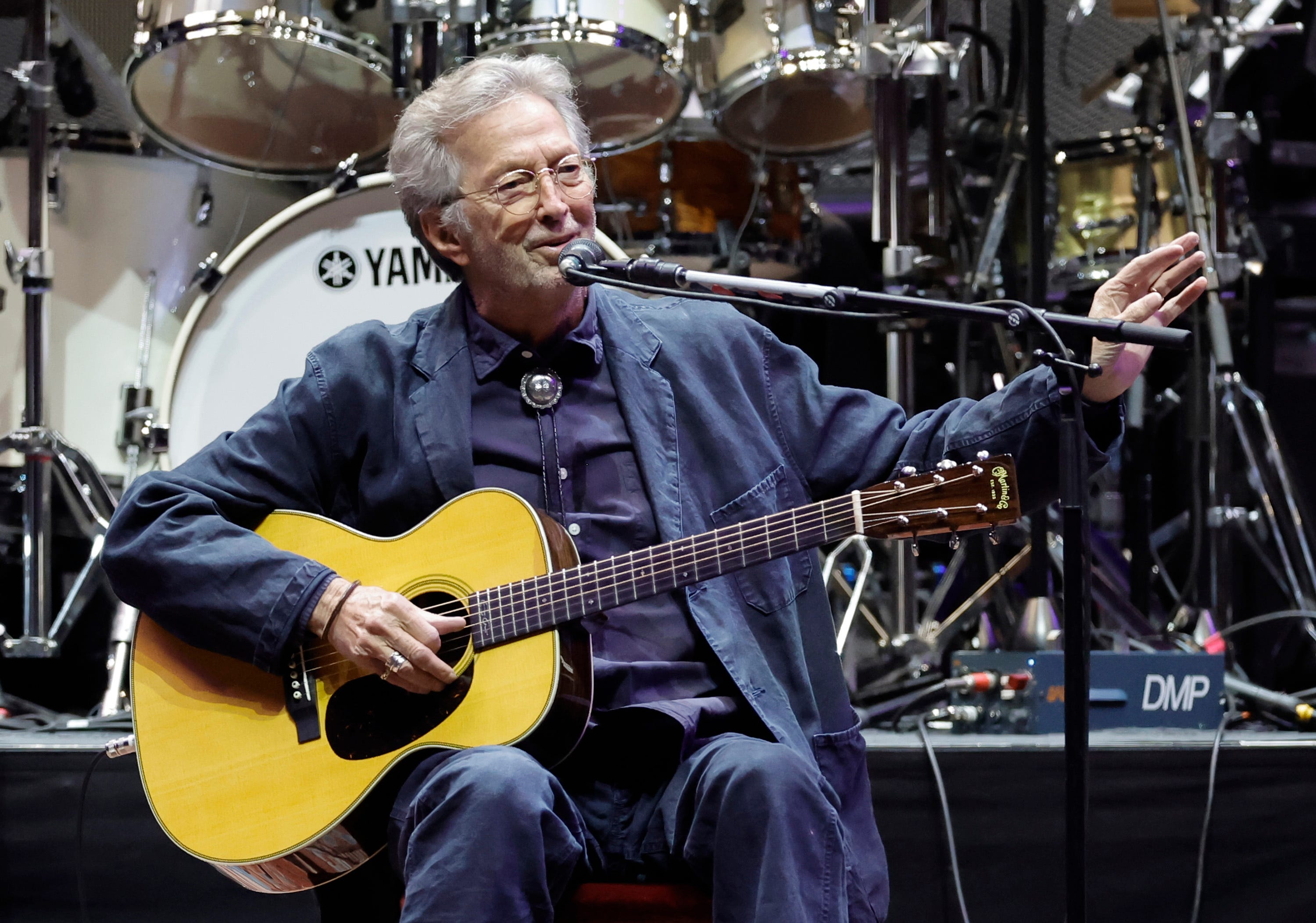 Eric Clapton performs onstage during Day 2 of Eric Clapton's Crossroads Guitar Festival at Crypto.com Arena on September 24, 2023 in Los Angeles, California.