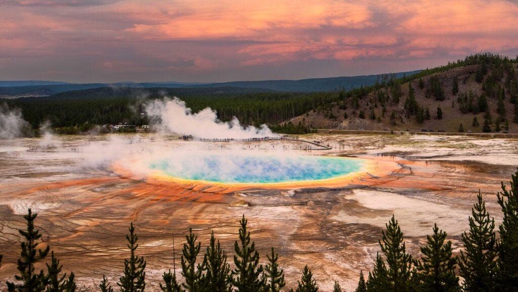 Smaller crowds are one the benefits of visiting Yellowstone during the spring.