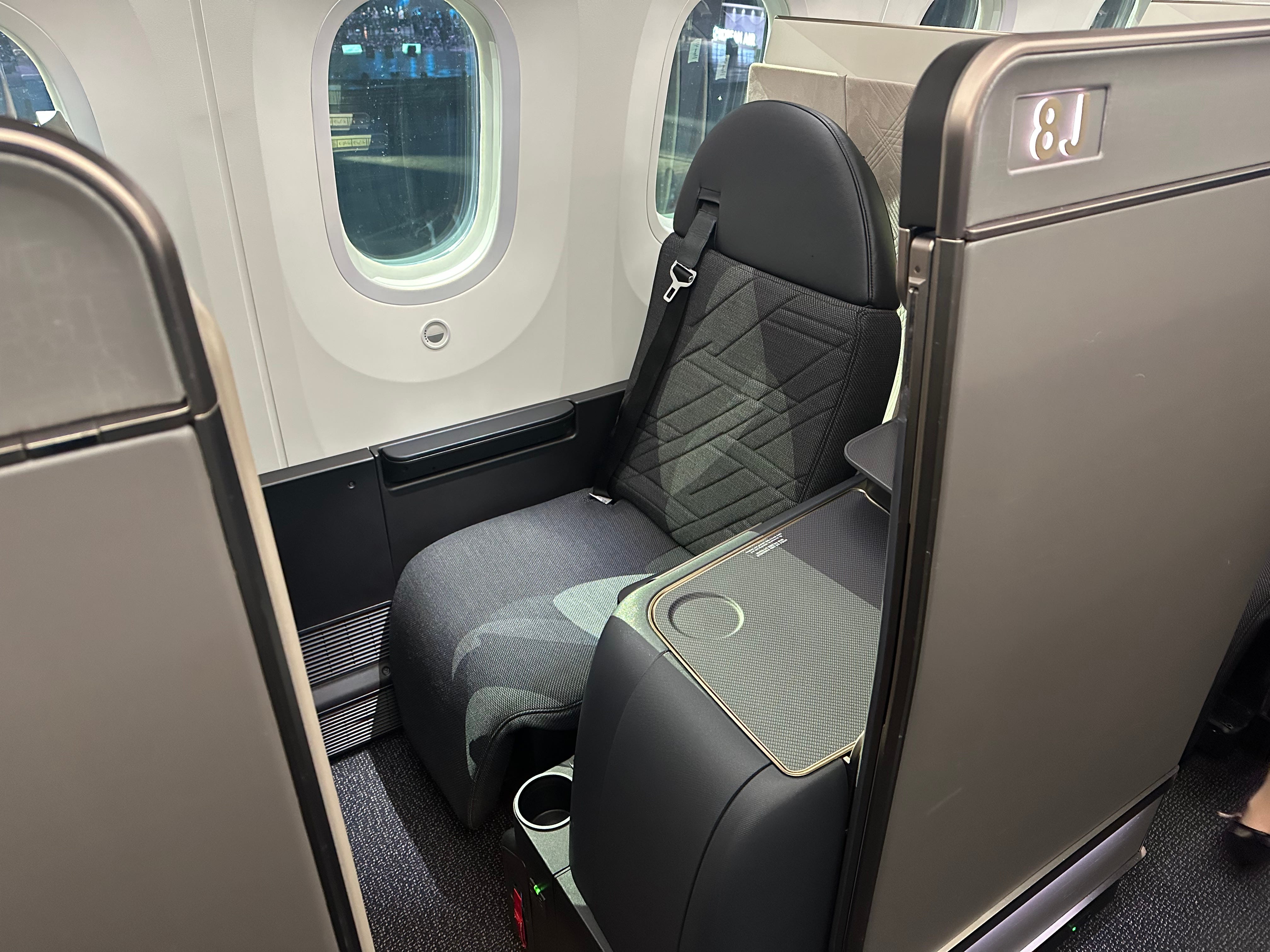 New Korean Air business class seat on a Boeing 787.
