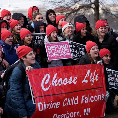 Anti-abortion activists rally during the annual March for Life in Washington, DC, on Jan. 24, 2025.