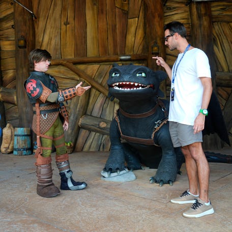 Guests can meet Hiccup and Toothless in the Haddock Paddock at How to Train Your Dragon – Isle of Berk at Universal Orlando's Epic Universe.