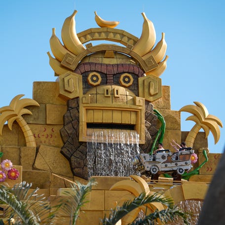 Mine-Cart Madness is a family coaster full of surprises in Super Nintendo World's Donkey Kong Country at Universal Epic Universe.