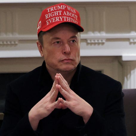 Tesla CEO Elon Musk attends a Cabinet meeting at the White House on March 24, 2025.