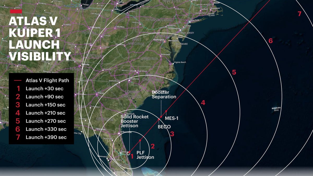 Amazon rocket launch, Atlas V from Cape Canaveral, Florida, may be seen in Fort Myers, Cape Coral Amazon rocket launch, Atlas V from Cape Canaveral, Florida, may be seen in Fort Myers, Cape Coral