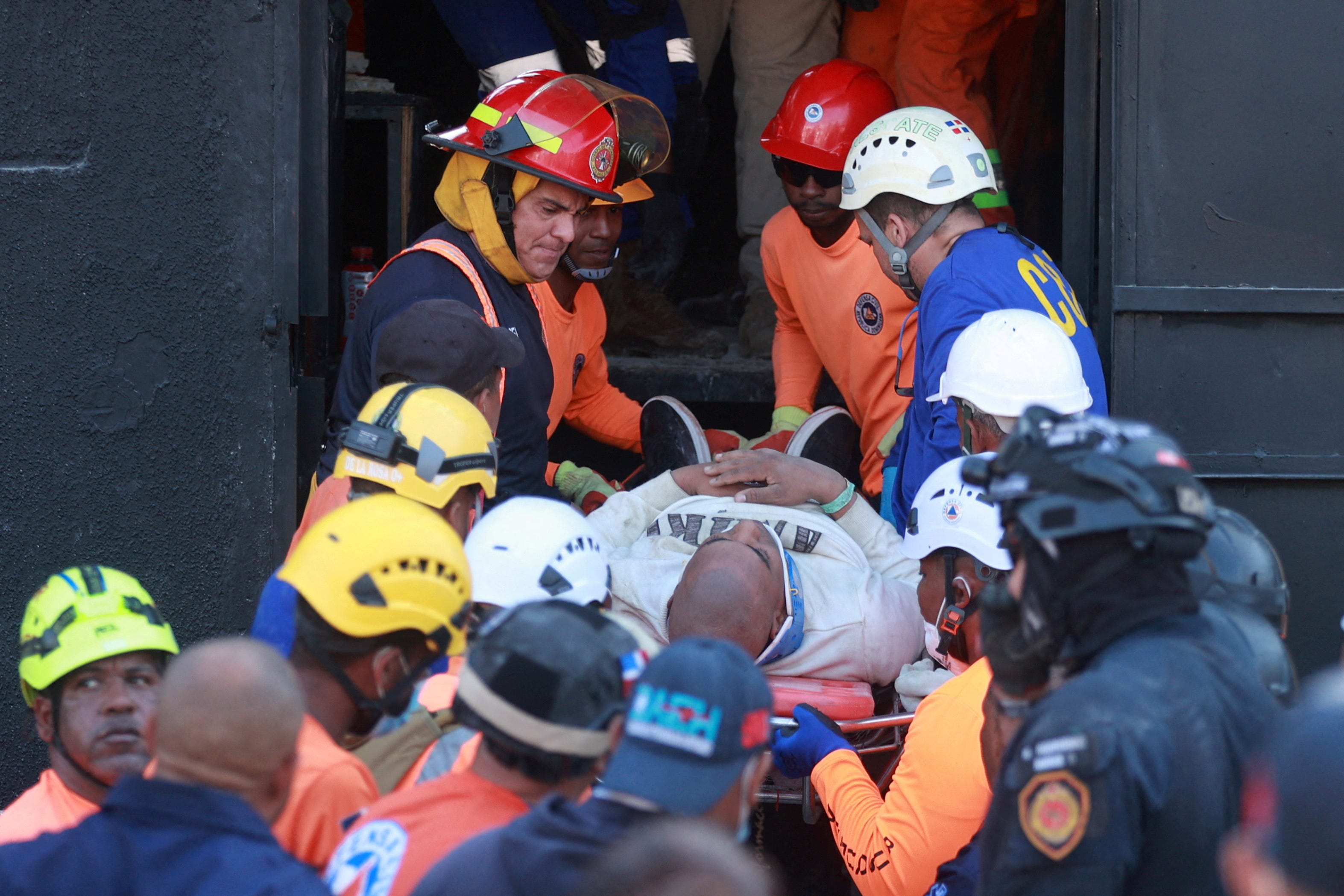 Rescuers work at the site of the collapsed Jet Set nightclub in Santo Domingo, Dominican Republic, April 8, 2025.