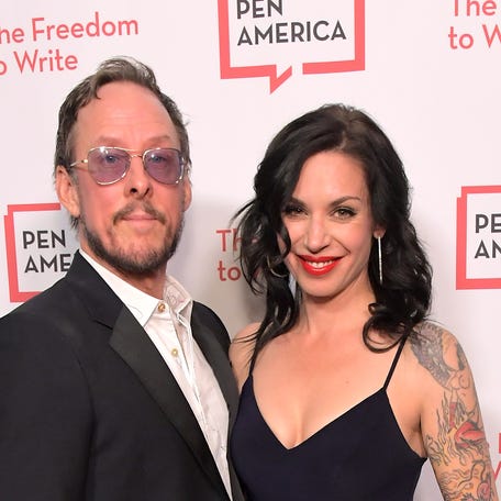 Scott Shriner and wife Jillian Lauren Shriner attend PEN America 2018 LitFest Gala at the Beverly Wilshire Four Seasons Hotel on Nov. 2, 2018, in Beverly Hills, California.