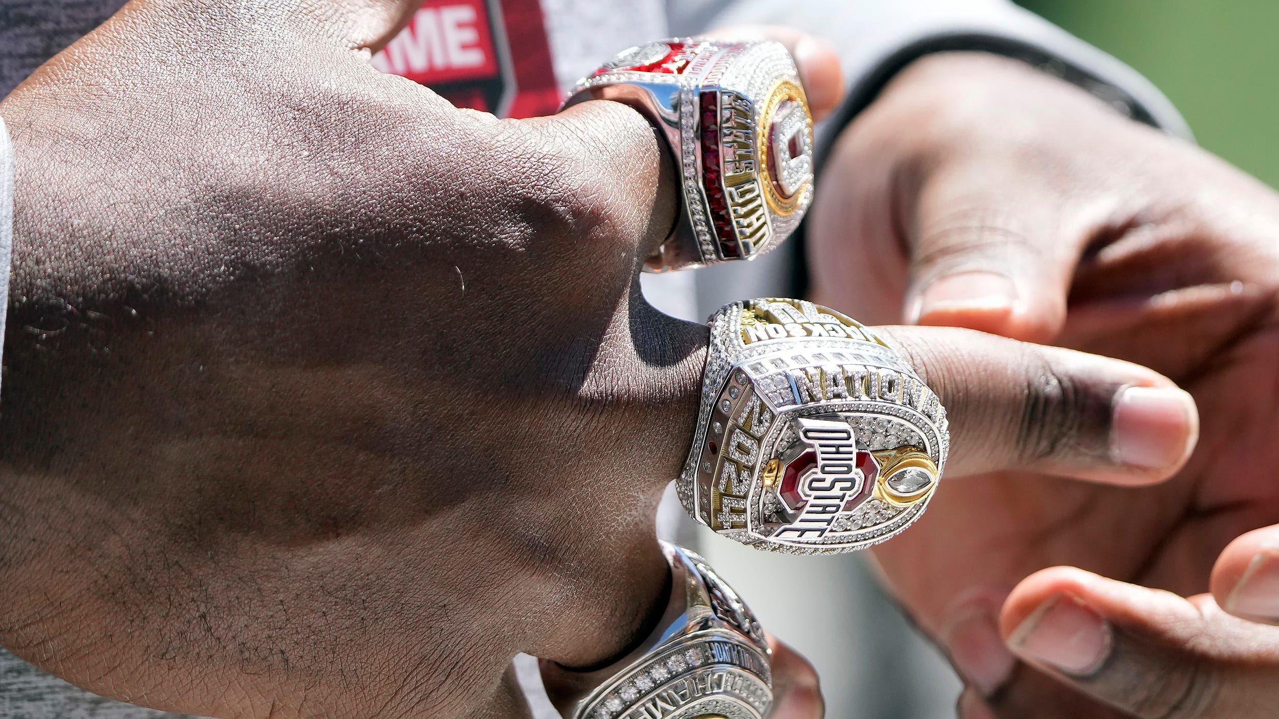 The Ohio State football team has received their championship rings