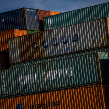 A China Shipping container is seen at the port of Oakland, as trade tensions escalate over U.S. tariffs with China, in Oakland, California, U.S., April 10, 2025.