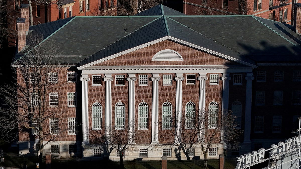 An aerial picture of Harvard University.