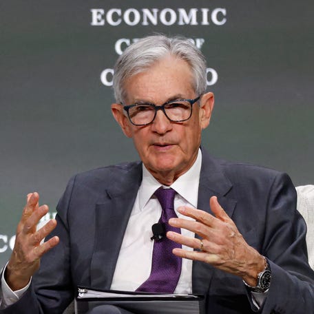 Federal Reserve Chair Jerome Powell speaks at the Economic Club of Chicago in Chicago, Illinois, on April 16, 2025.