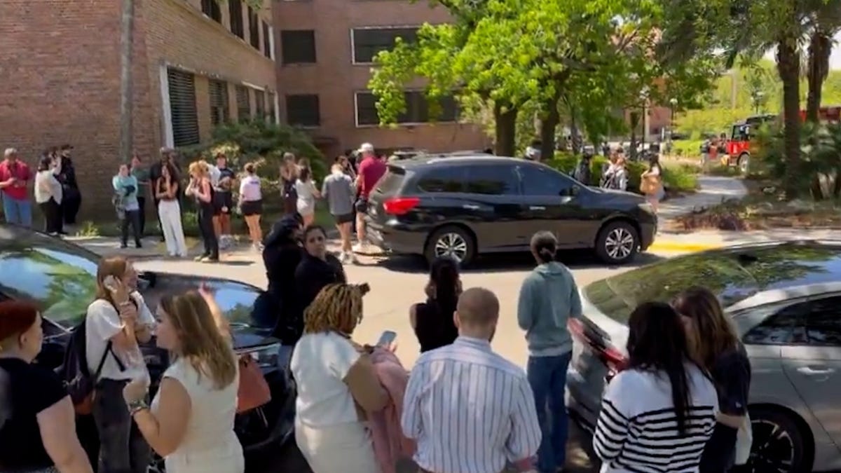Scene at Florida State University where an active shooter was reported on April 17.