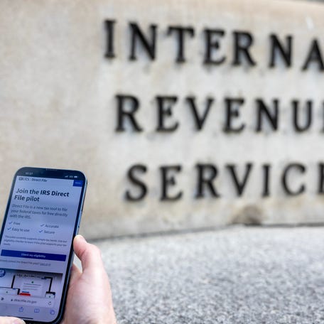 WASHINGTON, DC - APRIL 05: People use IRS Direct File at the Internal Revenue Service Building on April 05, 2024 in Washington, DC. (Photo by Tasos Katopodis/Getty Images for Economic Security Project)
