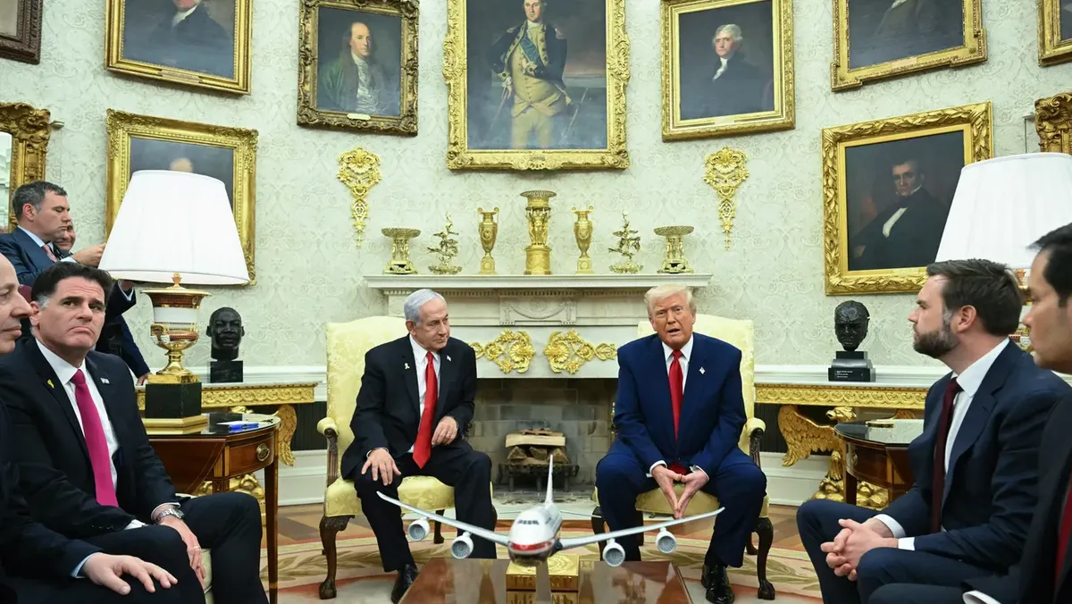 President Donald Trump has brought his Mar-a-Lago style to the Oval Office, adding gold-framed portraits, gold decoration on the ceiling and gold coasters branded with his name. Gold objects fill the fireplace mantel.