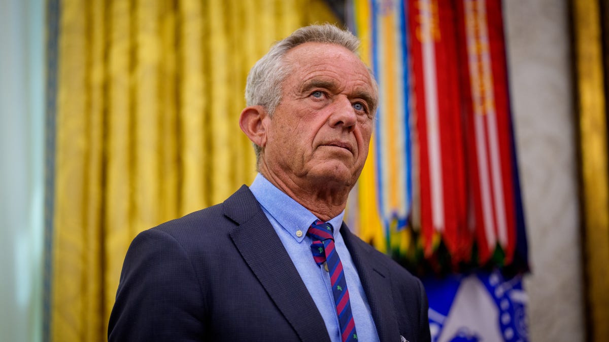 Health and Human Services Secretary Robert F. Kennedy Jr. attends a swearing in ceremony for Dr. Mehmet Oz as the Medicare and Medicaid Services Administrator in the Oval Office at the White House on April 18, 2025.