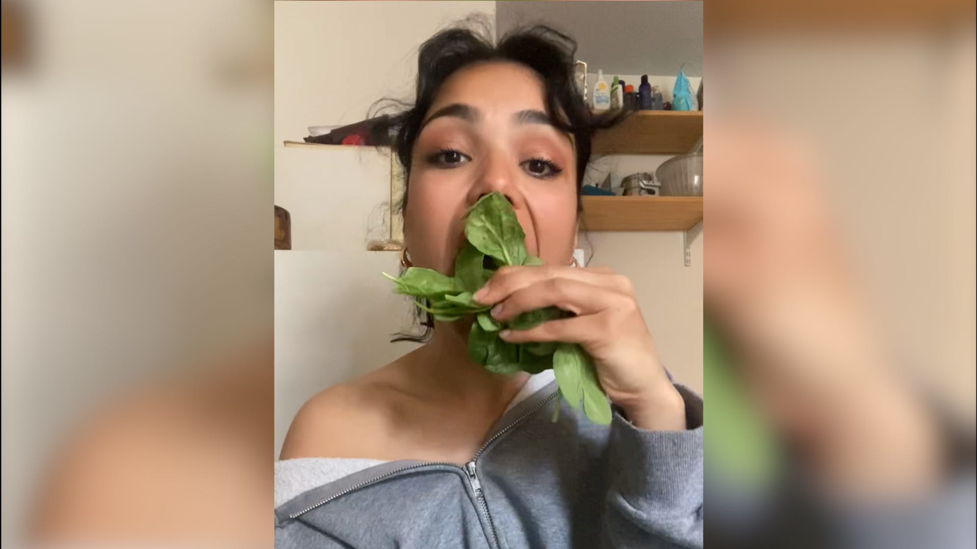 Viral dinosaur time trend has TikTok shoving fistfuls of greens in their mouths