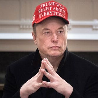 Elon Musk looks on during a Cabinet Meeting in the Cabinet Room of the White House March 24, 2025 in Washington, DC.