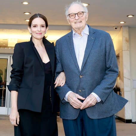 NEW YORK, NEW YORK - APRIL 27: (L-R) Tina Fey and Alan Alda attend a special screening of the 1981 Original The Four Seasons Film at Paris Theater on April 27, 2025 in New York City. (Photo by Jason Mendez/Getty Images for Netflix)