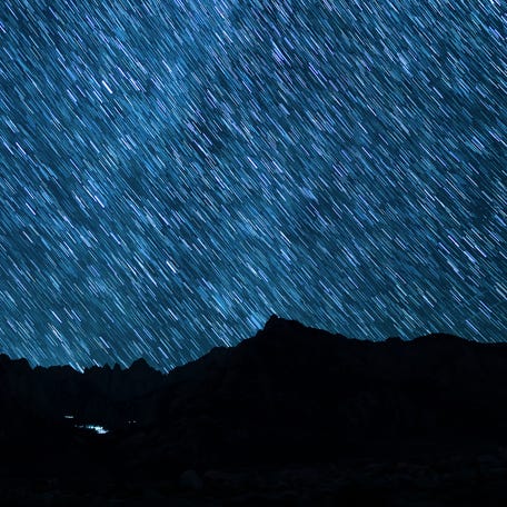 Star Trails of the Aquarids Meteor Shower in California.