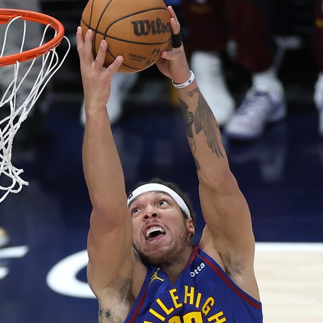 Denver's Aaron Gordon dunks in the Game 7 rout against the Clippers.