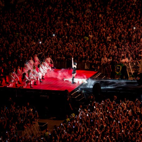 Lady Gaga performs during her concert at Copacabana beach in Rio de Janeiro, Brazil, on May 3, 2025.