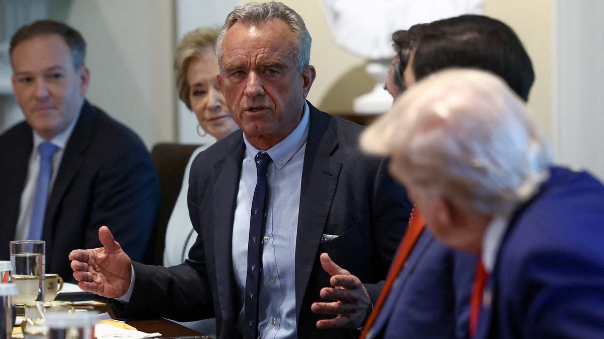 U.S. Health Secretary Robert F. Kennedy Jr. speaks during a cabinet meeting held by U.S. President Donald Trump at the White House in Washington, D.C., U.S., April 30, 2025.