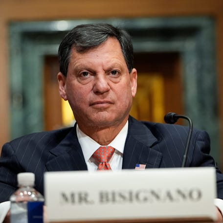 Frank Bisignano, president and CEO of Fiserv, appears at a Senate Committee on Finance hearing to examine his nomination to be commissioner of the Social Security Administration on Tuesday, March 25, 2025, in Washington, D.C.
