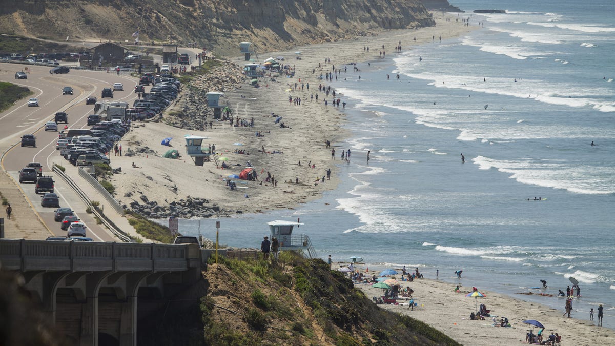 Torrey Pines State beach near Del Mar, California.