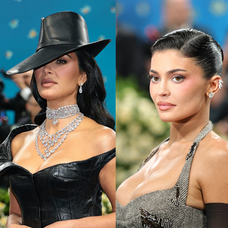 From left, Kendall Jenner, Kim Kardashian and Kylie Jenner attend the 2025 Met Gala at the Metropolitan Museum of Art in New York on May 5, 2025.