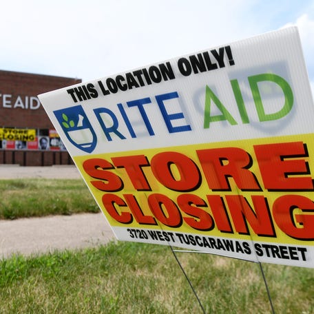 The Rite Aid at 3720 Tuscarawas St. W in Canton, Ohio is seen on Monday July 8, 2024 as it prepares to close.