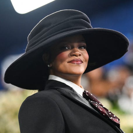 Rihanna arrives for the 2025 Met Gala at the Metropolitan Museum of Art on May 5, 2025, in New York.