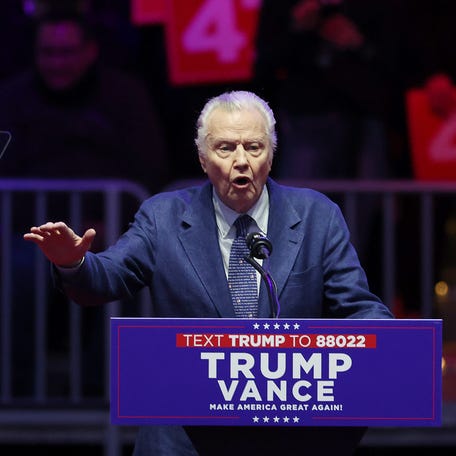 Jon Voight speaks at Donald Trump's victory rally on January 19, 2025, in Washington, DC.