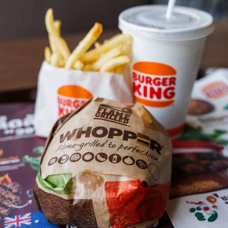A Burger King Whopper Meal on June 08, 2024 in Bangkok, Thailand.