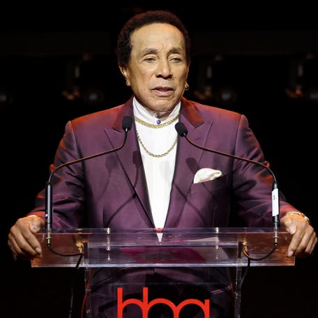 Smokey Robinson speaks onstage during the 10th annual Hollywood Beauty Awards at Avalon Hollywood & Bardot in Los Angeles on April 6, 2025.