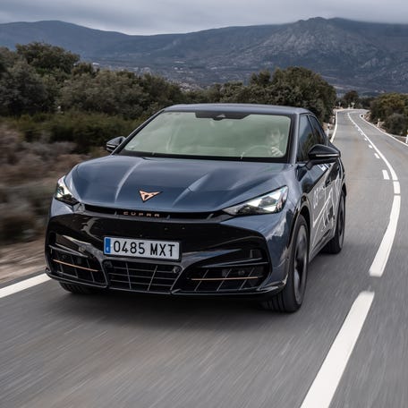 Cupra's Tavascan EV has 282 hp and went more than 350 miles on a charge in European tests, which are more generous than U.S. range estimates.