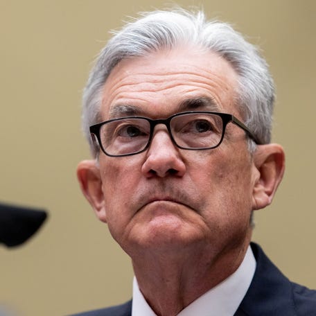 Federal Reserve Chair Jerome Powell testifies on Capitol Hill in Washington, D.C.