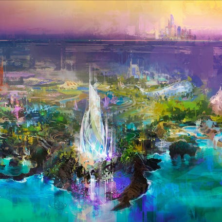 An undated artist's rendering shows a Disney theme park resort which the Walt Disney Company and Miral plan to construct in Abu Dhabi, United Arab Emirates. Walt Disney Imagineering/Handout via REUTERS. THIS IMAGE HAS BEEN SUPPLIED BY A THIRD PARTY. NO RESALES. NO ARCHIVES.