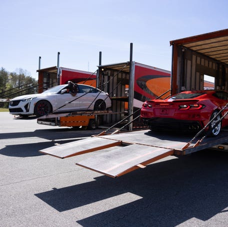 GM vehicles unloaded at James J. Rowley Training Center